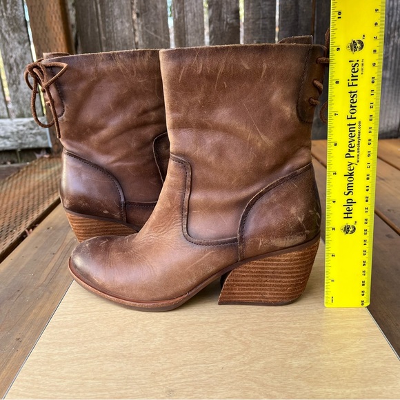 Kork-Ease Cherna Back Tie Stacked Heel Boot In Brown Leather Sz 8.5 - Picture 16 of 16
